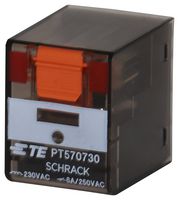 SCHRACK - TE CONNECTIVITY PT570730 通用继电器, PT系列, 功率, 无锁定, 4PDT, 230 VAC, 6 A