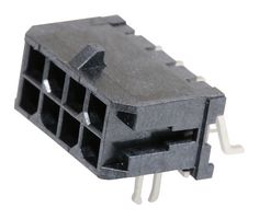 MOLEX 43045-0808 引脚针座, 线至板, 3 mm, 2 排, 8 触点, 表面安装直角, Micro-Fit 3.0 43045 Series