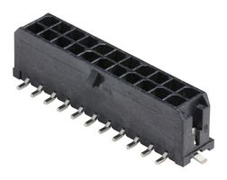 MOLEX 43045-2219 引脚针座, 线至板, 3 mm, 2 排, 22 触点, 表面安装直型, Micro-Fit 3.0 43045 Series
