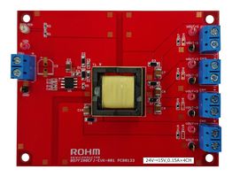 ROHM BD7F200EFJ-EVK-001 评估板, BD7F200EFJ DC/DC转换器, 隔离, 24V输入, 15V输出, 150mA, 4通道