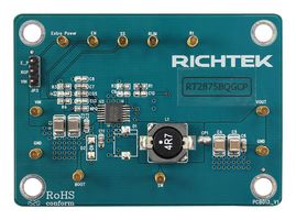 RICHTEK EVB_RT2875BQGCP 评估板, RT2875B DC/DC转换器, 3.3V, 3A输出, 4.5V至36V输入