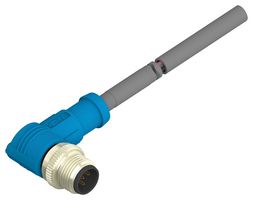 TE CONNECTIVITY T4161220005-005 传感器电缆, 90° M12插头, 自由线端, 5路, 5 m, 16.4 ft, T416 Series