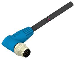 TE CONNECTIVITY T4161210008-001 传感器电缆, 90° M12插头, 自由线端, 8路, 500 mm, 19.7 ", T416 Series