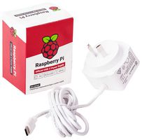 RASPBERRY-PI SC0523 Raspberry Pi Accessory, Raspberry Pi 4 Model B Official PSU, USB-C, 5.1V, 3A, AU Plug, White