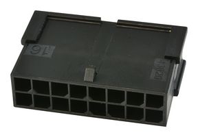 MOLEX 43020-1601 Connector Housing, Black, Micro-Fit 3.0 43020 Series, Plug, 16 Ways, 3 mm