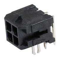 MOLEX 43045-0422 Pin Header, Wire-to-Board, 3 mm, 2 Rows, 4 Contacts, Through Hole Right Angle