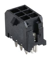 MOLEX 43045-0624 引脚针座, 电源, 3 mm, 2 排, 6 触点, 通孔直型, Micro-Fit 3.0 43045