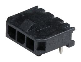 MOLEX 43650-0301 引脚针座, 线至板, 3 mm, 1 排, 3 触点, 通孔直角, Micro-Fit 3.0 43650