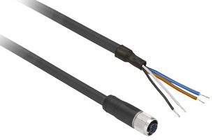 TELEMECANIQUE SENSORS XZCP1141L15 传感器电缆, M12 插头, 自由线端, 4路, 15 m, 49.2 ft, XZ Series
