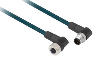 TELEMECANIQUE SENSORS XZCR1512041C2 传感器电缆, M12 插头, 90° M12插座, 4路, 2 m, 6.6 ft, XZ Series
