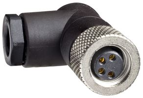 TELEMECANIQUE SENSORS XZCC8FCM40S 传感器连接器, OsiSense Series, M8, 母, 4路, 焊接插座, 直角线缆安装