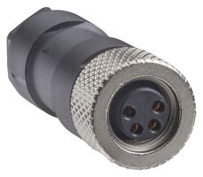 TELEMECANIQUE SENSORS XZCC8FDM40V Sensor Connector, OsiSense Series, M8, Female, 4 Positions, Crimp Socket, Straight Cable Mount