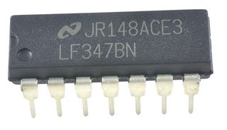 TEXAS INSTRUMENTS LF347BN/NOPB 运算放大器, 4 放大器, 4 MHz, 13 V/µs, 8V 至 36V, DIP, 14 引脚