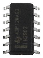 TEXAS INSTRUMENTS LM2902DR Operational Amplifier, 4 Channels, 1.2 MHz, 0.5 V/µs, 3V to 26V, SOIC, 14 Pins