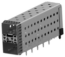 TE CONNECTIVITY 2007492-5 壳罩, 连接器, SFP+, 2 x 1 (堆叠), 无散热器, 带光管, 通孔, 压入式