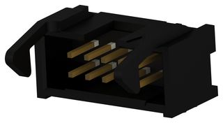 AMP - TE CONNECTIVITY 1761609-3 引脚针座, 线至板, 2.54 mm, 2 排, 10 触点, 通孔直角, AMP-LATCH
