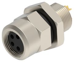 TE CONNECTIVITY 1838839-2.. 传感器连接器, M8, 母, 4路, 焊接插座, 直形面板安装
