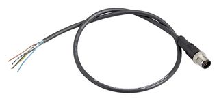 TELEMECANIQUE SENSORS XZCP1541L5 Sensor Cable, M12 Plug, Free End, 4 Positions, 5 m, 16.4 ft, XZ Series