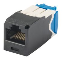 PANDUIT CJ6X88TGBL 模块连接器, RJ45 插座, 1 x 1 (端口), 8P8C, Cat6a, 电缆安装