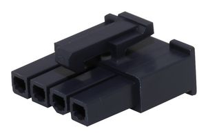 MOLEX 46994-0412 Connector Housing, Black, Mini-Fit Jr. 46994 Series, Receptacle, 4 Ways, 4.2 mm