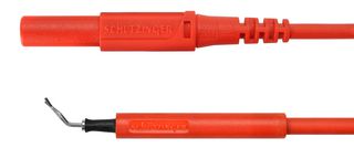 SCHUTZINGER AL 8322 / ZPK / 1 / 100 / RT Test Patch Lead, 4mm Banana Plug, Shrouded, Test Clip, 3.3 ft, 1 m, Red, 19 A