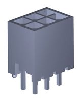 MOLEX 206832-0601 引脚针座, 电源, 3 mm, 2 排, 6 触点, 通孔直型, Micro-Fit+ 206832