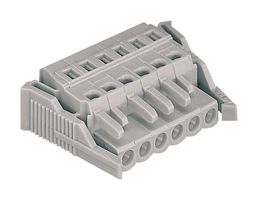 WAGO 231-106/037-000 插拔式接线端子, 5 mm, 6 路, 28 AWG, 12 AWG, 2.5 mm², 夹式