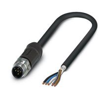 PHOENIX CONTACT 1407263 Sensor Cable, 5 Pos, M12 Plug, Free End, 5 Positions, 2 m, 6.6 ft