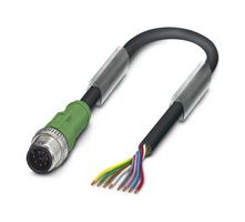 PHOENIX CONTACT 1415718 Sensor Cable, 8P, M12 Plug, Free End, 8 Positions, 5 m, 16.4 ft