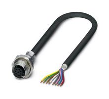 PHOENIX CONTACT 1419344 Sensor Cable, 8P, M12 Receptacle, Free End, 8 Positions, 2 m, 6.6 ft
