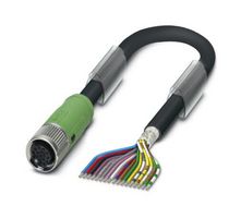 PHOENIX CONTACT 1430307 Sensor Cable, M12 Receptacle, Free End, 17 Positions, 5 m, 16.4 ft