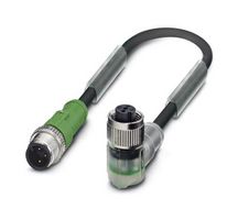 PHOENIX CONTACT 1546592 Sensor Cable, 3P, M12 Plug, 90° M12 Receptacle, 3 Positions, 2 m, 6.6 ft
