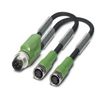 PHOENIX CONTACT 1671331 Sensor Cable, 3Pos, M12 Plug, M8 Receptacle x2, 3 Positions, 300 mm, 11.8 "