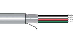 ALPHA WIRE 6300/3 SL005 Multicore Cable, Screened, 3 Core, 24 AWG, 0.23 mm², 100 ft, 30 m