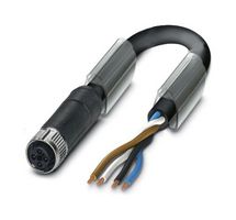 PHOENIX CONTACT 1408826 Sensor Cable, 4P, M12 Receptacle, Free End, 4 Positions, 10 m, 33 ft