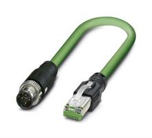 PHOENIX CONTACT 1407500 Sensor Cable, 4P, M12 Plug, RJ45 Plug, 4 Positions, 2 m, 6.6 ft