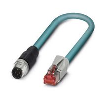 PHOENIX CONTACT 1403499 Sensor Cable, 4P, Cat5, M12 Plug, RJ45 Plug, 4 Positions, 3 m, 9.8 ft