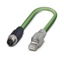 PHOENIX CONTACT 1403496 传感器电缆, 4P, Cat5, M12 插头, RJ45 插头, 4路, 3 m, 9.8 ft