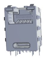 AMPHENOL COMMUNICATIONS SOLUTIONS RJE4E1881411 Modular Connector, RJ45 Jack with USB, 1 x 1 (Port), 8P8C, Cat5e