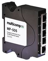 MULTICOMP PRO MP-505 开关, 5 端口, 工业用, 非管理高速以太网, DIN轨安装, RJ45 x 5, 10Mbps, 100Mbps