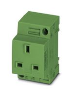 PHOENIX CONTACT 0804052 触芯&套管连接器, 13 A, 250 V, DIN轨安装, 母, 2P+E, 绿色