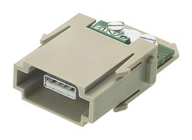 HARTING 09140014651 USB Connector, USB Type A, USB 2.0, Plug, 4 Ways, Panel Mount, Vertical