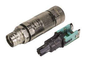 HARTING 20820062001 传感器连接器, preLink Series, M12, 母, 8路, IDC / IDT插座, 直形线缆安装