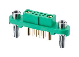 HARWIN G125-FV10805F3-1AB1ABP PCB插座, 黑色 / 绿色, 线至板, 2 排, 10 触点, 通孔安装, Gecko-MT G125