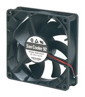 SANYO DENKI 9A0912G401 DC轴流风扇, 12 V, 方形, 92 mm, 25 mm, 球式轴承, 62.15 CFM