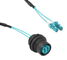 BULGIN LIMITED PXF6052AAA 光纤电缆,多模,2根光纤,50µm/125µm,LC双工至LC双工,1 m
