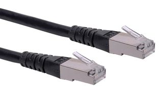 ROLINE 21.15.1405 以太网线缆, Cat6, RJ45插头至RJ45插头, SFTP (屏蔽金属箔双绞线), 黑色, 20 m, 66 ft