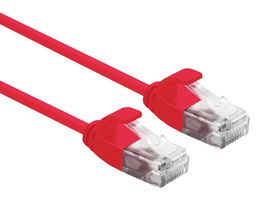 ROLINE 21.15.3910 以太网线缆, Cat6a, RJ45插头至RJ45插头, UTP (非屏蔽双绞线), 红色, 150 mm, 5.9 "