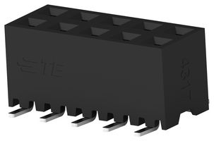 TE CONNECTIVITY 2MM-R-D05-VS-00-H-TBP PCB插座, 板至板, 2 mm, 2 排, 10 触点, 表面安装, AMPMODU 2mm
