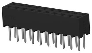 TE CONNECTIVITY 2MM-R-D10-VT-02-F-TB PCB插座, 板至板, 2 mm, 2 排, 20 触点, 通孔安装, AMPMODU 2mm